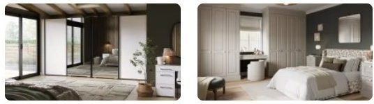 Modern bedrooms featuring neutral tones, natural light, and minimalist decor.
